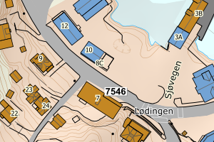 Kartbilde fra WMS-tjeneste av avviket