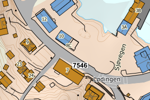 Kartbilde fra WMS-tjeneste av avviket