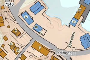 Kartbilde fra WMS-tjeneste av avviket