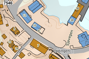 Kartbilde fra WMS-tjeneste av avviket