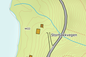 Kartbilde fra WMS-tjeneste av avviket
