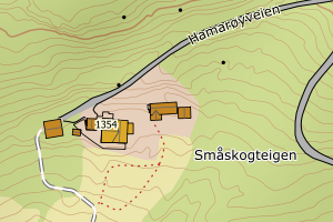Kartbilde fra WMS-tjeneste av avviket