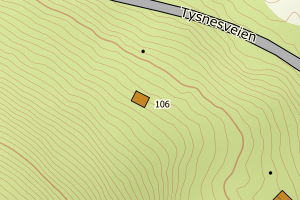 Kartbilde fra WMS-tjeneste av avviket