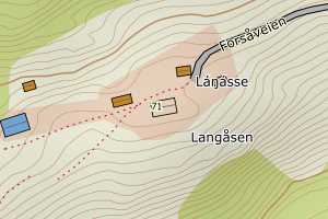 Kartbilde fra WMS-tjeneste av avviket