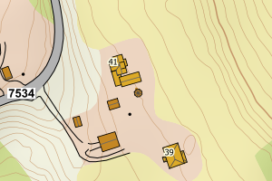 Kartbilde fra WMS-tjeneste av avviket