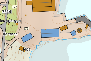 Kartbilde fra WMS-tjeneste av avviket