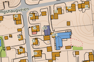 Kartbilde fra WMS-tjeneste av avviket