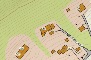 Kartbilde fra WMS-tjeneste av avviket