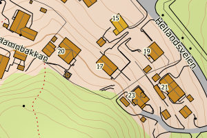 Kartbilde fra WMS-tjeneste av avviket