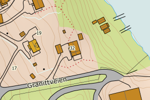 Kartbilde fra WMS-tjeneste av avviket
