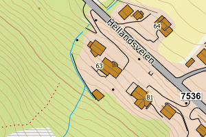 Kartbilde fra WMS-tjeneste av avviket