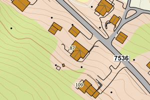Kartbilde fra WMS-tjeneste av avviket