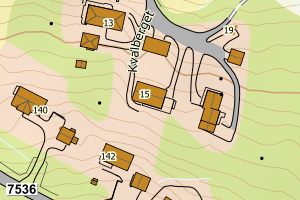 Kartbilde fra WMS-tjeneste av avviket