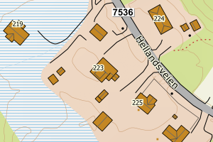 Kartbilde fra WMS-tjeneste av avviket