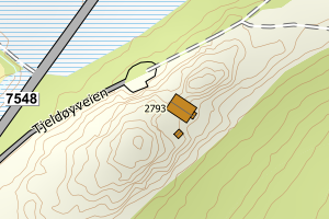 Kartbilde fra WMS-tjeneste av avviket
