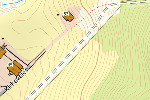 Kartbilde fra WMS-tjeneste av avviket