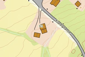 Kartbilde fra WMS-tjeneste av avviket