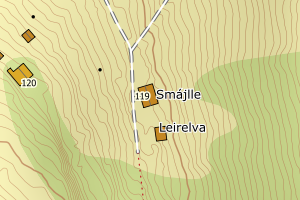 Kartbilde fra WMS-tjeneste av avviket