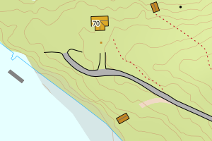 Kartbilde fra WMS-tjeneste av avviket
