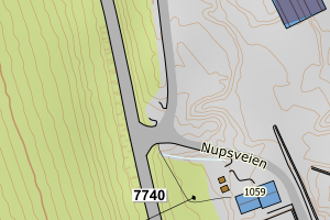 Kartbilde fra WMS-tjeneste av avviket