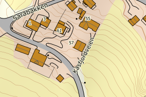 Kartbilde fra WMS-tjeneste av avviket