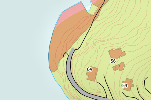 Kartbilde fra WMS-tjeneste av avviket
