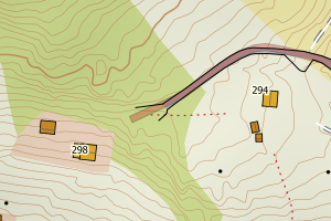 Kartbilde fra WMS-tjeneste av avviket