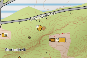 Kartbilde fra WMS-tjeneste av avviket