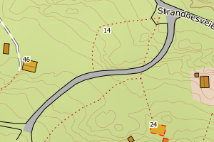 Kartbilde fra WMS-tjeneste av avviket