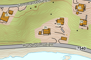 Kartbilde fra WMS-tjeneste av avviket