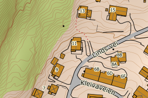 Kartbilde fra WMS-tjeneste av avviket