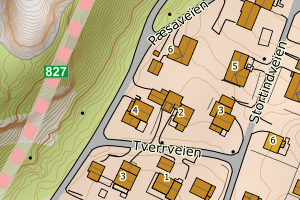 Kartbilde fra WMS-tjeneste av avviket