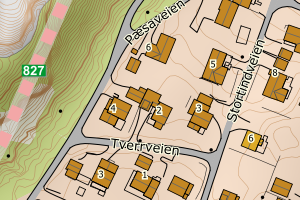 Kartbilde fra WMS-tjeneste av avviket