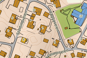 Kartbilde fra WMS-tjeneste av avviket
