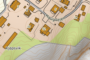 Kartbilde fra WMS-tjeneste av avviket