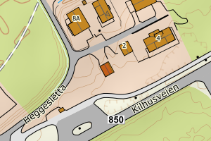 Kartbilde fra WMS-tjeneste av avviket