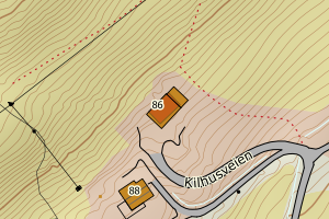 Kartbilde fra WMS-tjeneste av avviket