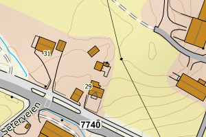 Kartbilde fra WMS-tjeneste av avviket