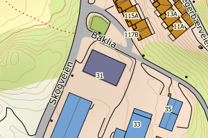 Kartbilde fra WMS-tjeneste av avviket