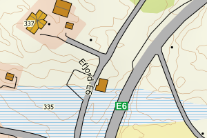 Kartbilde fra WMS-tjeneste av avviket