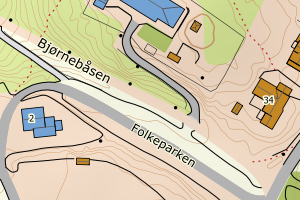 Kartbilde fra WMS-tjeneste av avviket
