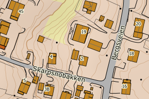 Kartbilde fra WMS-tjeneste av avviket