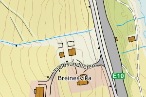 Kartbilde fra WMS-tjeneste av avviket