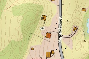 Kartbilde fra WMS-tjeneste av avviket