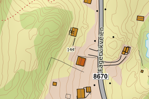 Kartbilde fra WMS-tjeneste av avviket