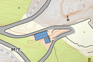 Kartbilde fra WMS-tjeneste av avviket