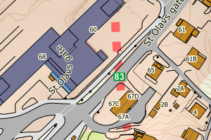 Kartbilde fra WMS-tjeneste av avviket