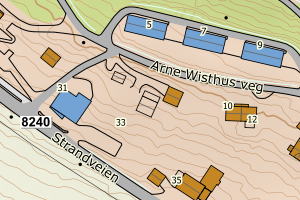 Kartbilde fra WMS-tjeneste av avviket