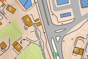 Kartbilde fra WMS-tjeneste av avviket