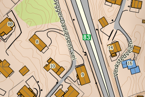 Kartbilde fra WMS-tjeneste av avviket